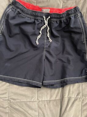 Atlantic Bay Swim Shorts‎ Mens Lg Blue Trunks Seaside Authentic Beachwear